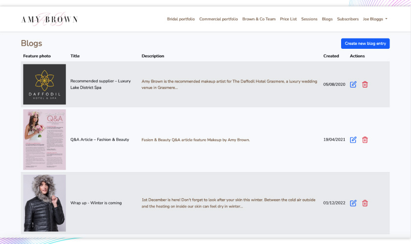 Brown & Co dashboard