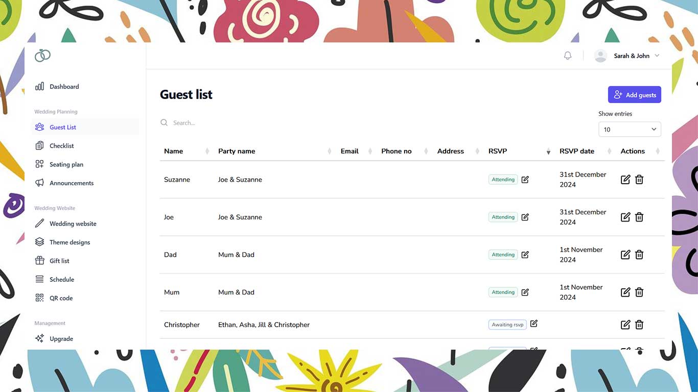 myitson guest list screen