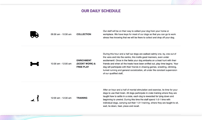 Taylor Made schedule